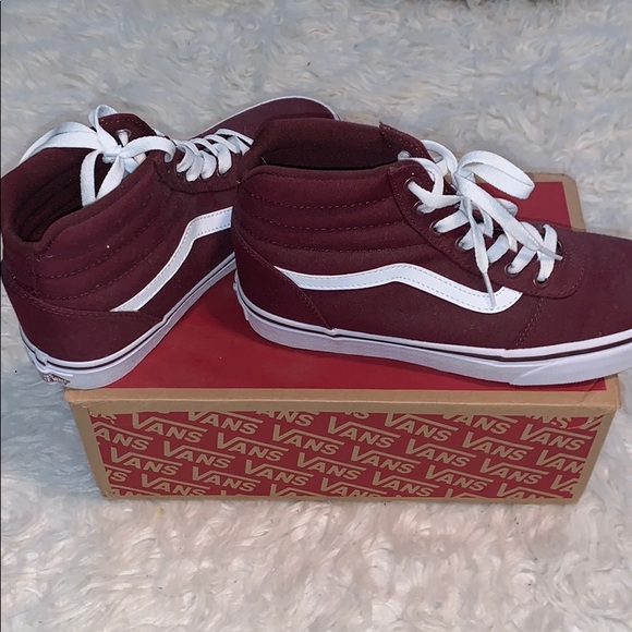maroon van high tops